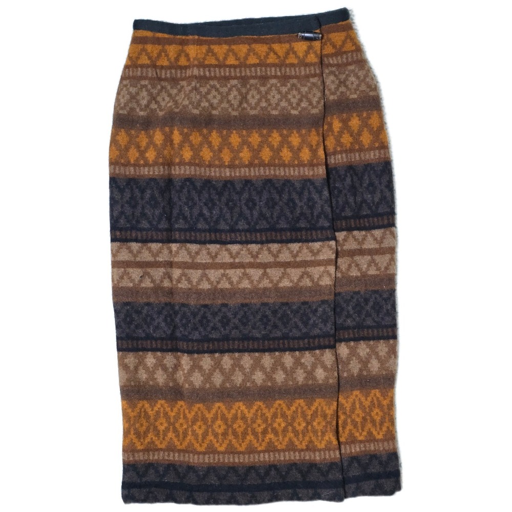 Womens Fair‎ Isle Midi Skirt Knit Striped Pencil Bohemian Winter(R)